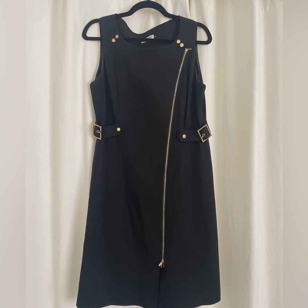 Calvin Klein Dress Womens 12 Black Scuba Ponte Knit Sleeveless Modern Office